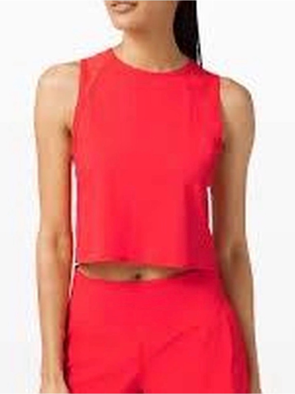 lululemon athletica Red Sleeveless Cropped Tank Top
